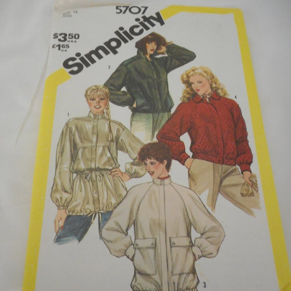 Vntg Simplicity Jacket uncut sewing pattern 5707